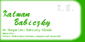 kalman babiczky business card