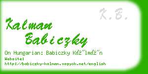 kalman babiczky business card